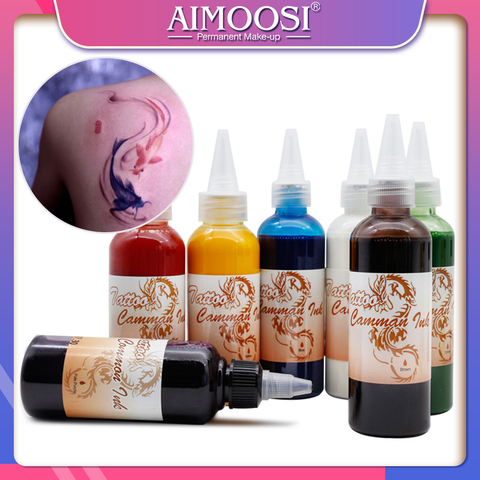 Botella de aerógrafo temporal para tatuaje, tinta común para pintura corporal, pigmento de belleza, 18 colores a elegir, 100ml ► Foto 1/6