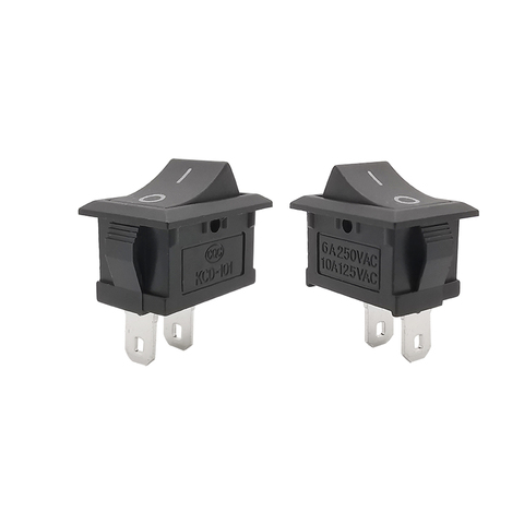 5/10/20 piezas KCD-101 en/OFF interruptor basculante barco negro tipo KCD-101 15*21mm 2Pin interruptor 6A 250V 10A 125V AC de barco interruptor basculante ► Foto 1/6