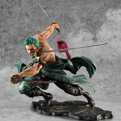 Figura de One Piece de 18cm, Roronoa Zoro 1/8, estatua de Anime de Manga máxima de tres palas Sa, colección de figuras de acción en PVC ► Foto 1/1