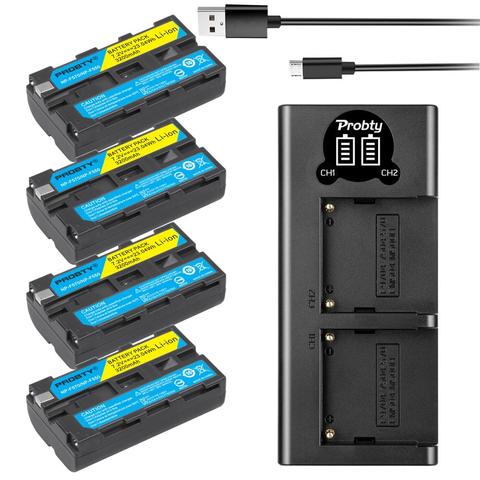 7.2V3200mah NP-F550 NP-F330 NP F550 NP F330 de batería de la Cámara + LED cargador Dual USB para Sony NP-F550 NP-750 YONGNUO Cámara luces ► Foto 1/6