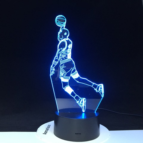 Figuras de baloncesto para niños, lámpara de luz de noche LED 3d, decoración del hogar, regalo de cumpleaños ► Foto 1/6