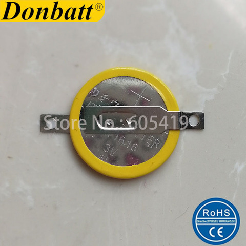 Pilas de pila de moneda de litio CR1616 con lengüetas para soldadura de PCB pines botón baterías CR1616-1F2 ► Foto 1/6