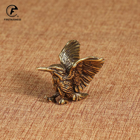 Mini figura artística de águila con ala abierta de cobre macizo de latón, modelo de arte para sala de estar, oficina, casa de té, Yoga, decoración para habitación, estatuas, regalo de escultura ► Foto 1/6