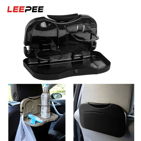 LEEPEE-soporte para taza de coche, asiento trasero de coche, mesa, bandeja sujetavasos para bebida automática, soporte de escritorio, mesa plegable para coche, accesorios para coche ► Foto 1/6