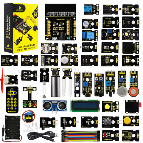 Keyestudio-Kit de iniciación con Sensor 45 en 1, Kit Diy electrónico para BBC Micro:bit + 45 proyectos con caja de regalo ► Foto 1/6