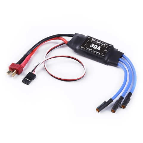 Controlador de velocidad eléctrico sin escobillas, dispositivo de control remoto 30A ESC 2-4S con 5V 2A BEC para multicóptero con helicóptero de radiocontrol ► Foto 1/6