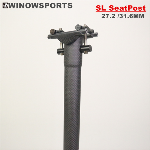 Winowsports-tija de sillín de carbono 3K mate para bicicleta de montaña y carretera, asiento de 27,2/31,6mm, tija de sillín de carbono 27 2 SL, 31 6 ► Foto 1/1