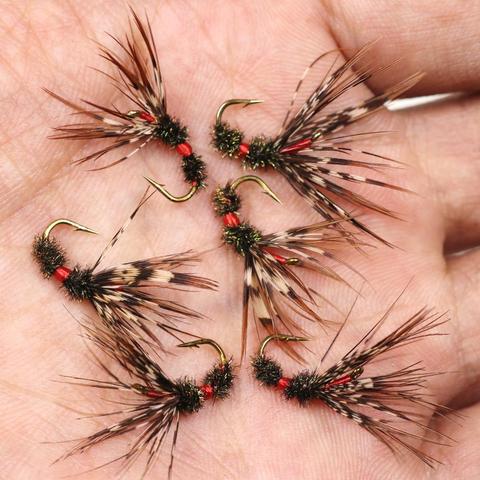 Bimoo-Mosca de pesca Tenkara con cola de faisán, 6 unidades/lote, Tenkara Flys húmedos para pesca de trucha arcoíris, Steelhead, n. ° 12 ► Foto 1/6