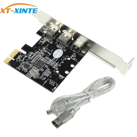 Tarjeta de expansión XT-XINTE PCIe 3 puertos 1394A Firewire PCI Express a IEEE 1394 controlador Adaptador 2x6 pines y 1x4 pines ► Foto 1/6