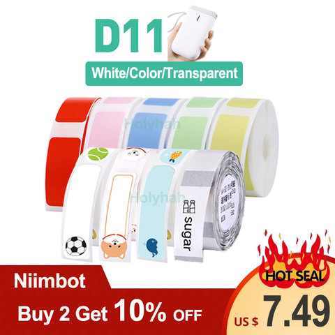 Niimbot-Mini Etiqueta de impresión D11, Papel de impresora, impermeable, antiaceite, de Color puro, resistente a los arañazos ► Foto 1/6