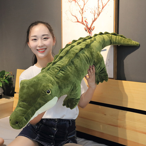 90/120cm Animal relleno de la vida Real de cocodrilo de peluche de juguete simulación de cocodrilo muñecas Kawaii Ceative almohada para regalos de Navidad para niños ► Foto 1/6