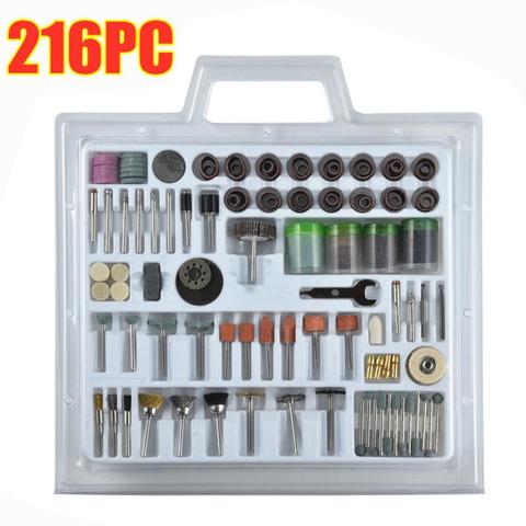 105/216 Uds eléctrica Mini Kit de brocas abrasivo herramienta rotativa conjunto de accesorios para Dremel de lijado de pulido de corte ► Foto 1/6