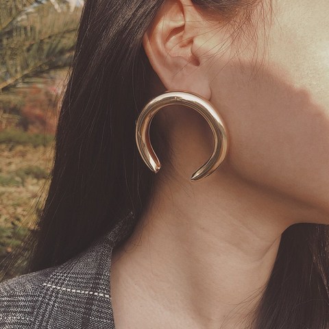 Pendientes colgantes de Metal redondos únicos de moda para mujer pendientes de gota de declaración geométrica Vintage ► Foto 1/6