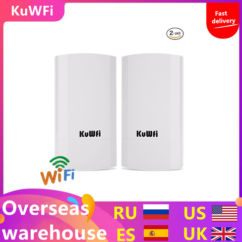 2 piezas 2,4 Mbps 300 Ghz 2 KM p2p inalámbrico al aire libre CPE puente enrutador admite WDS función No ajuste con pantalla LED ► Foto 1/6