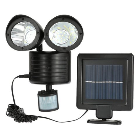 22 LED Detector de seguridad Dual luz del punto Solar Sensor de movimiento al aire libre del reflector luz de pared para jardín paisaje venta al por mayor ► Foto 1/6