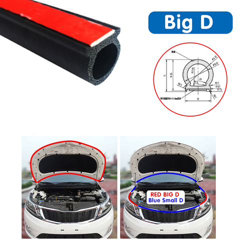 Tira de sellado de goma para puerta de coche tira de sellado para puerta de coche tipo D grande, sellos de goma impermeables de ruido Universal para coche Epdm ► Foto 1/6