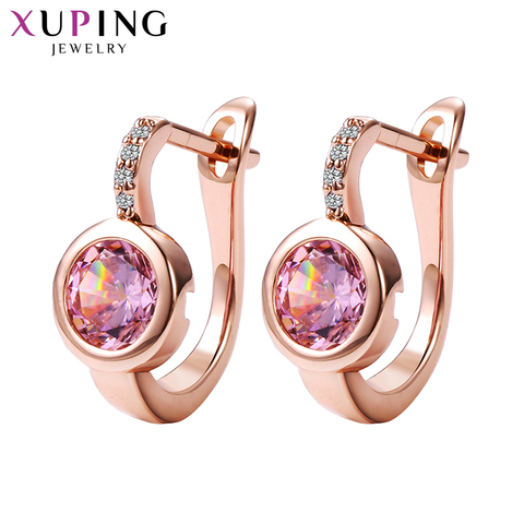 11,11 ofertas moda Xuping pendientes nuevo diseño de lujo sintético Cubic Zirconia Hoop declaración joyas de Navidad para las mujeres 201607 ► Foto 1/6