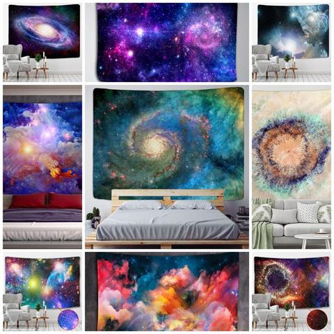 Tapiz espacial de Galaxia Para el hogar Tapiz colgante de pared de estrellas, Decoración Retro Hippie para el hogar, esterilla de playa de Yoga, Tapiz de tela de brujería ► Foto 1/6