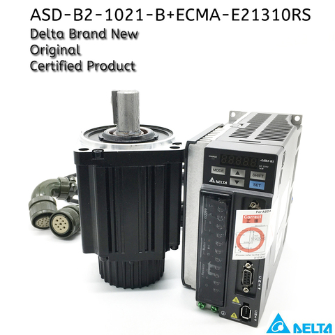 1KW B2 Delta 4.77NM 130MM AC Servo controlador de Motor Kit de ASD-B2-1021-B ECMA-E21310RS ECMA-E21310SS con freno de alta inercia 1000W ► Foto 1/1