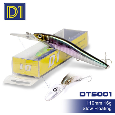 Señuelo flotante lento D1 Bass Jerkbait Wobbler, 110mm16g, visión ONETEN + 2, novedad de 2022, cebo Artificial suspendido para pececillos, para pesca ► Foto 1/6