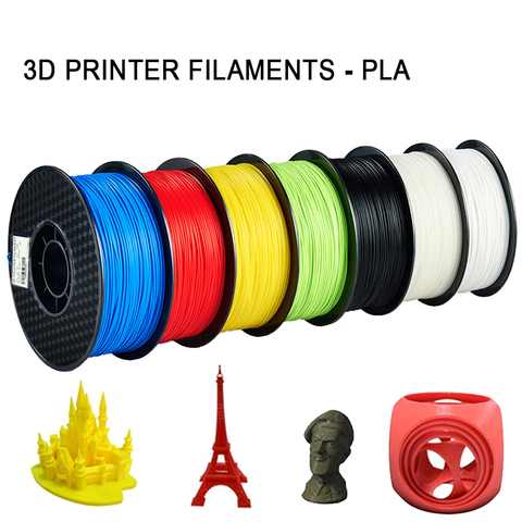 Filamento PLA multicolor para impresora 3D, 1,75mm, 250g/500g/1kg, Blanco, Negro, amarillo, azul, rojo, Morado, suministros de impresión ► Foto 1/6