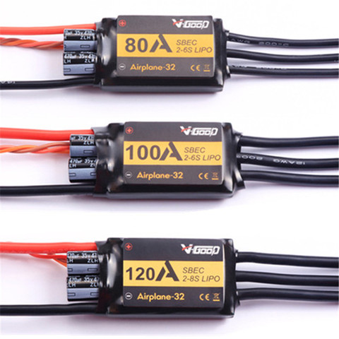 V-good aviones-32 ESC 40A 60A 80A 100A 120A 150A 2-6S/2-8S Lipo 32-bit procesador controlador de velocidad RC avión ESC 8-18KHz PWM ► Foto 1/5