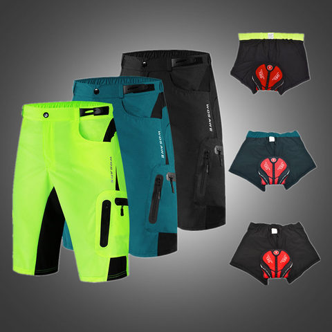 WOSAWE-pantalones cortos de ciclismo reflectantes para hombre, ropa para deportes al aire libre, transpirable, para ciclismo de montaña y carreras de suciedad ► Foto 1/6