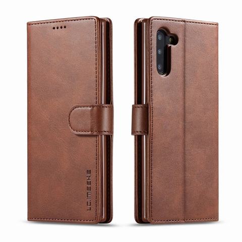 Funda con tapa magnética para Samsung Note 10 Plus, carcasa de lujo con soporte, billetera de cuero para teléfono Galaxy Note 10 ► Foto 1/6