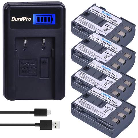 Batería de repuesto para cámara de NB-2L, Cargador USB con LCD, para Canon EOS 400D, S80, S70, S50, S60, 350D, G7, G9, Z1, DC420, HV20, HG1, 2 uds. ► Foto 1/6