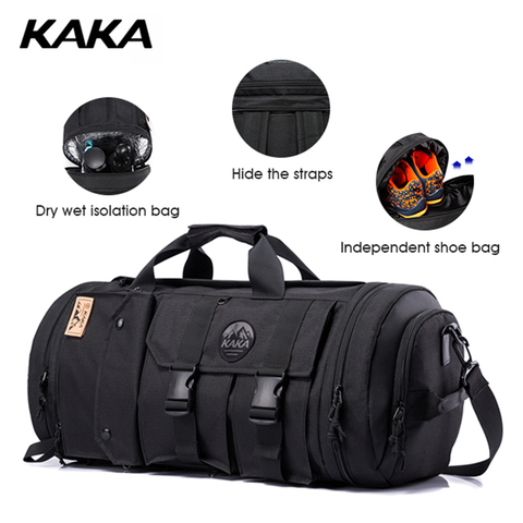 Mochila multifuncional de viaje para acampar, bolso de hombro de gran capacidad para gimnasio, bolsa de lona, equipaje al aire libre para hombre, 45L, novedad ► Foto 1/6