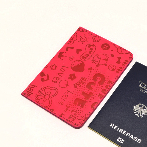 Suave elegante lindo mujeres pasaporte tapa rosa negro cubre para pasaportes chicas pasaporte de viaje funda, soporte para pasaporte Protector ► Foto 1/6