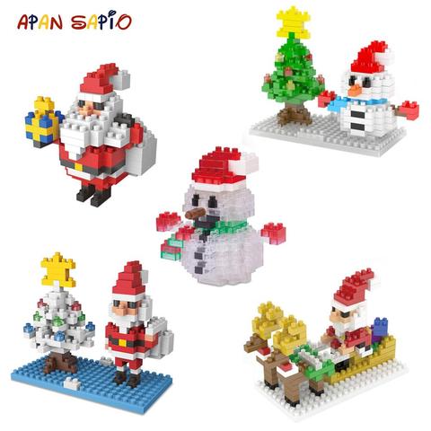 Mini Juguetes de bloques de construcción de personajes de dibujos animados de Navidad para niños, figuras educativas, juguetes de bloques ► Foto 1/6