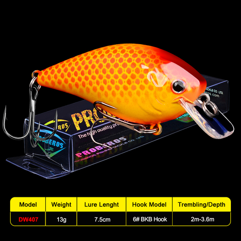 PROBEROS Topwater Crankbait cebo de pesca 7,5 cm 13g Artificial Wobblers cigüeñal bajo trucha equipo de pesca de carpa ► Foto 1/6