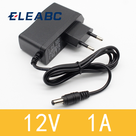 1 piezas 12V1A nueva Ca 100 V-240 V convertidor adaptador de corriente DC 12 V 1A 1000mA alimentación UE enchufe DC 5,5mm x 2,1mm ► Foto 1/3