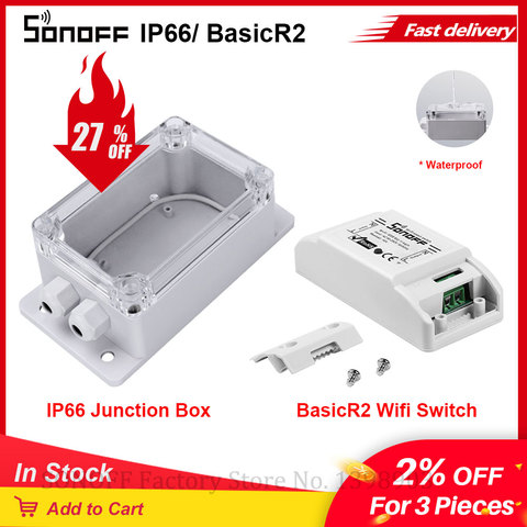 SONOFF-funda protectora impermeable IP66 carcasa resistente al agua, soporte de caja, Sonoff, interruptor inteligente Wifi básico ► Foto 1/6