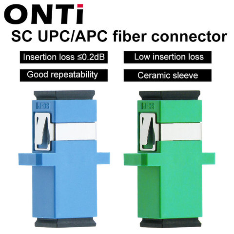 ONTi-Adaptador de conector de fibra óptica SC / UPC SM, 200 Uds., SC-SC simple, acoplador APC, envío gratis al por mayor ► Foto 1/5