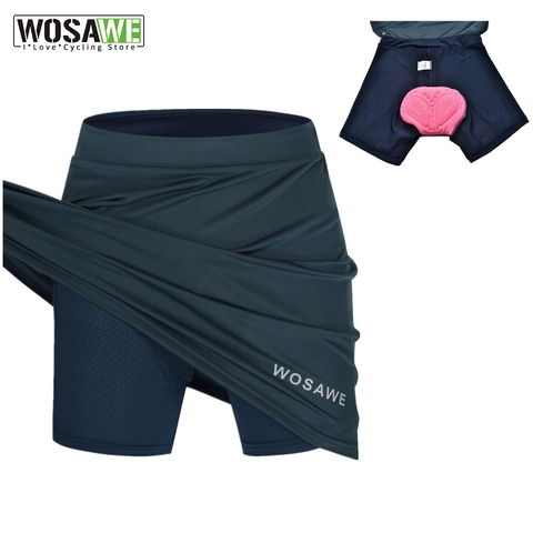 WOSAWE-pantalones cortos de ciclismo para mujer, ropa interior negra con Gel acolchado 4D para bicicleta, talla S-XL ► Foto 1/6