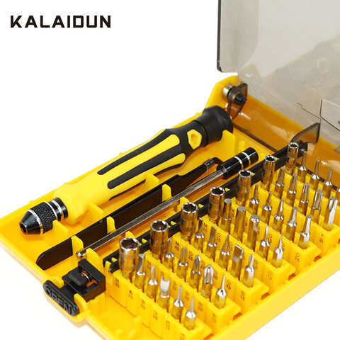 KALAIDUN precisión 45 en 1 Juego de destornillador electrón Torx Mini herramientas manuales magnéticas Kit de reparación de apertura herramienta de teléfono ► Foto 1/6