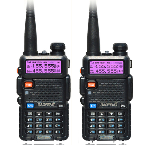 2 unids/set Baofeng UV 5R portátil de doble banda VHF UHF de dos vías 5W ham radio cb uv-5r Walkie Talkie de equipo de comunicaciones uv5r ► Foto 1/6