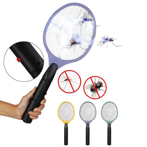 Matamoscas eléctrico con batería inalámbrica, raqueta exterminadora de insectos, matamosquitos para el hogar, oferta de verano ► Foto 1/6