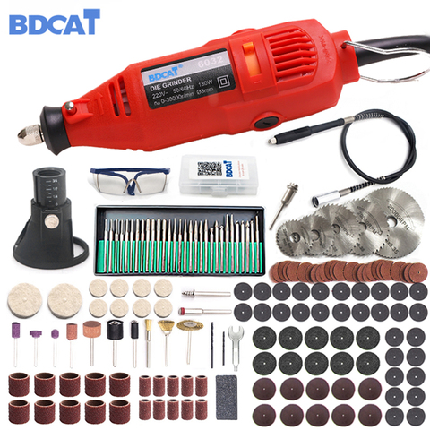 BDCAT, minimáquina de grabado eléctrico Dremel de 220V, herramienta de rotación de velocidad Variable con 186 Uds., Accesorios de herramientas eléctricas ► Foto 1/6