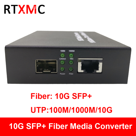 Convertidor de medios SFP mejorado 10G, conmutador Ethernet 10GBase-T RJ45 a transceptor de fibra óptica, herramienta de conversión óptica FTTH DC ► Foto 1/6