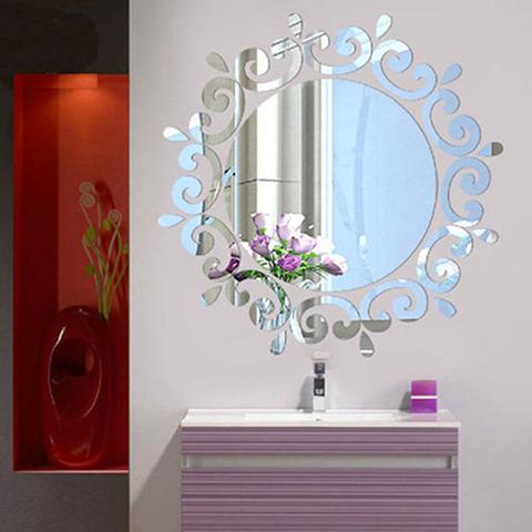 Moderno 3D efecto espejo etiqueta de la pared Decal habitación arte Mural bricolaje decoración del hogar ► Foto 1/6