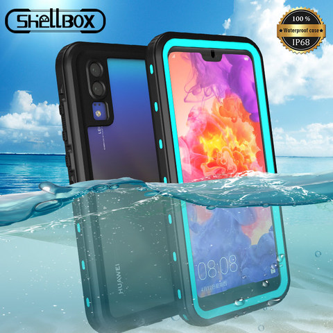 Shellbox-funda impermeable para teléfono móvil Huawei, carcasa transparente a prueba de golpes subacuática para Huawei P40 Pro P30 P20 Lite Mate20 Mate 30 Pro ► Foto 1/6