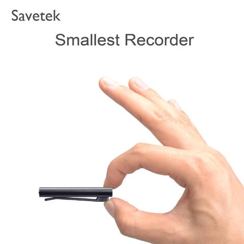 Savetek más pequeño Mini USB Clip de la pluma voz activado 8 GB 16 GB grabadora de voz Digital con MP3 jugador OTG Cable para Android Teléfono ► Foto 1/5