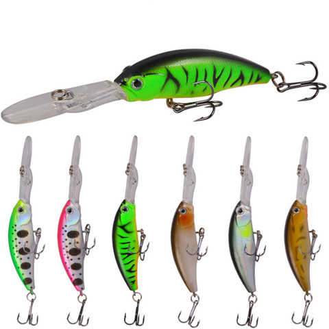 1 Uds 10cm 7,5g lengua pececillo duro señuelo de pesca flotante Wobblers Crankbait bajo cebos artificiales pescar lucios carpas y abordar ► Foto 1/6