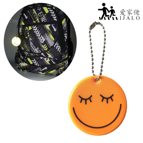 5CM de sonrisa cara reflectante colgante bolso clave anillo regalo llaveros Smiley película reflectante para la seguridad en carretera ► Foto 1/6