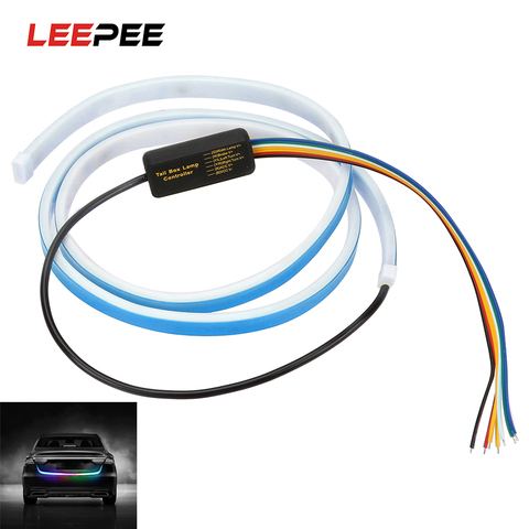 LEEPEE-tira de luces LED de 12V para coche, lámpara de señal de freno, señal de giro, luz trasera de maletero, luz de advertencia inversa, Streamer dinámico ► Foto 1/6