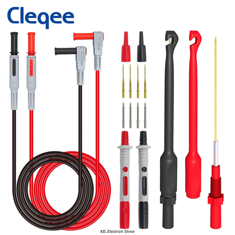 Cleqee P1033B multimetro automotriz Kit de cables de prueba con sondas de perforación de alambre 4mm conector Banana prueba cables prueba sondas ► Foto 1/6