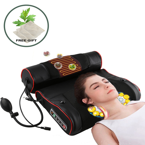 Almohada de masaje eléctrica para cuello, masajeador infrarrojo de relajación, shiatsu, AB ► Foto 1/6